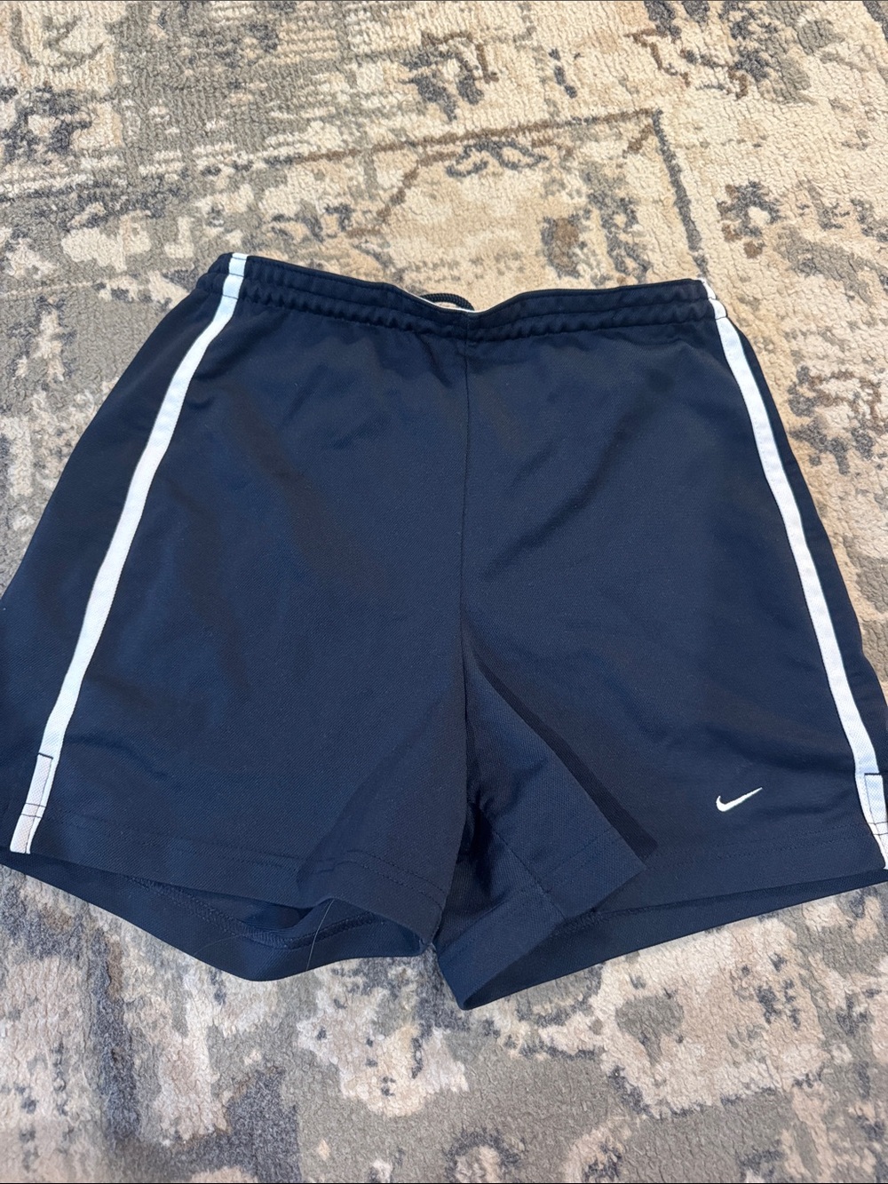 Nike Navy Athletic Shorts with White Side Stripes